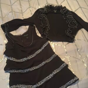 White House, Black market tank top with ruffles with matching ruffled sweater